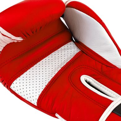 Боксерські рукавиці PowerPlay 3023 A Червоно-Білі [натуральна шкіра] 12 унцій