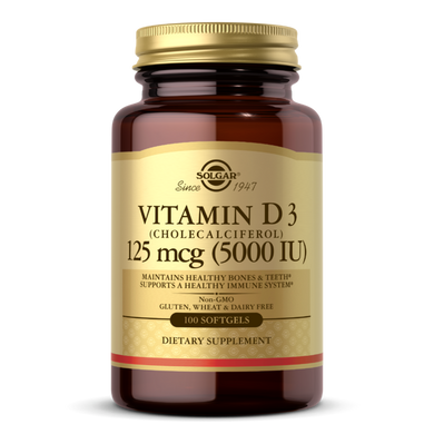 Вітамін Д3 Solgar Vitamin D3 5000 IU (100 капсул)
