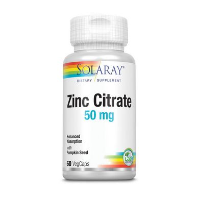 Цинк Solaray Zinc Citrate 50 mg 60 капсул