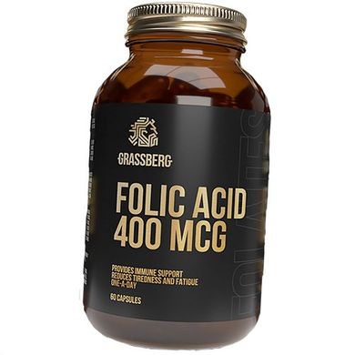 Фолієва кислота Grassberg Folic Acid 400 mcg 60 капсул