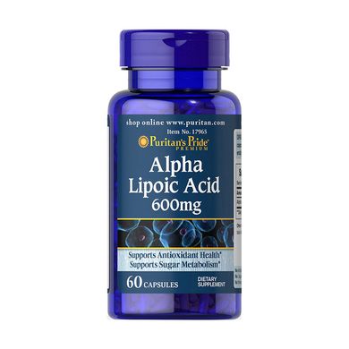 Альфа-липоевая кислота Puritan's Pride Alpha Lipoic Acid 600 mg 60 капсул