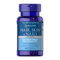 Вітаміни для волосся, шкіри і нігтів Puritan's Pride Hair, Skin & Nails Type I and III (60 капс)