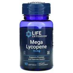 Мега лікопін, Mega Lycopene, Life Extension, 15 мг, 90 гелевих капсул