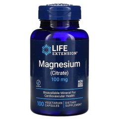 Цитрат Магния, Magnesium (Citrate), Life Extension, 100 мг, 100 Капсул
