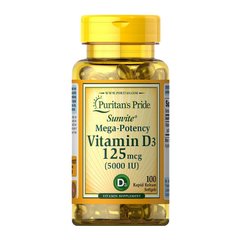 Витамин д3 Puritan's Pride Vitamin D3 5000 IU 125 mcg 100 капсул