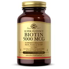 Биотин Солгар Solgar Biotin 5000 mcg (100 капс) витамин б7 солгар