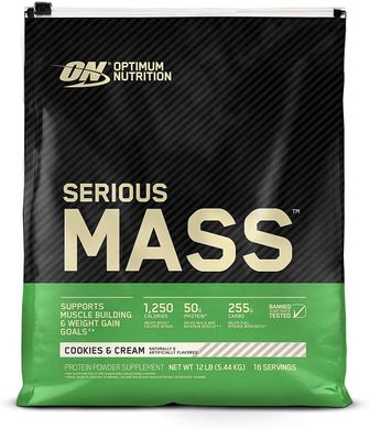 Гейнер для набору маси Optimum Nutrition Serious Mass 5,4 кг сириус мас cookies and cream