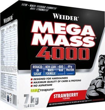 Гейнер для набору маси Weider Mega Mass 4000 7000 грам Полуниця