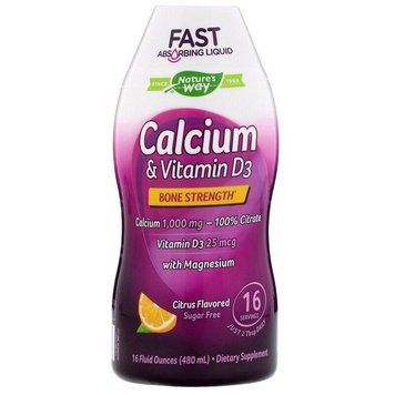 Кальций и витамин D3, Calcium & Vitamin D3, Nature's Way, цитрус, 480 мл