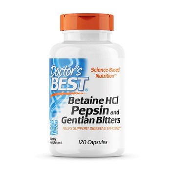 Бэтаин HCL и Пепсин Doctor's BEST Betaine HCI Pepsin and Gentian Bitters 120 капсул