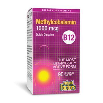 Витамин В12 Метилкобаламин Natural Factors B12 Methylcobalamin 1000 mcg 90 таблеток