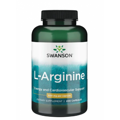 Л-Аргінін Swanson L-Arginine 500 mg 200 капсул