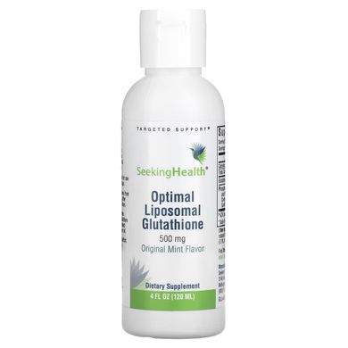 Глутатіон Оптимальний ліпосомальний, 500 мг, м'яти, Optimal Liposomal Glutathione, Original Mint, Seeking Health, 120 мл