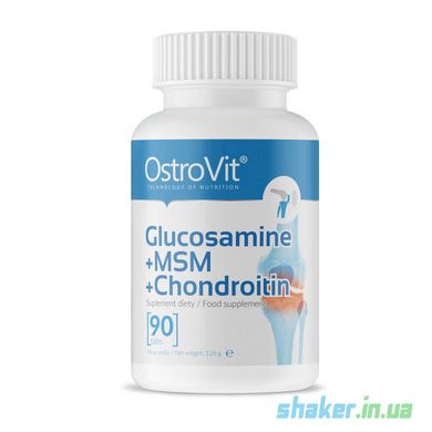 Глюкозамин хондроитин МСМ OstroVit Glucosamine MSM Chondroitin 90 таб