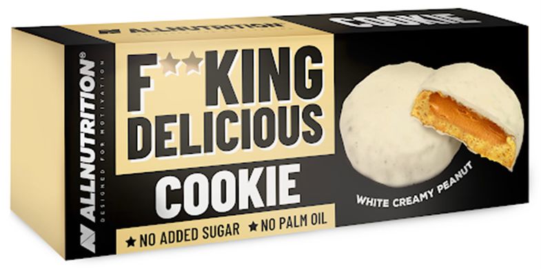 Протеиновое печенье AllNutrition Fucking Delicious cookie 128 г White Cream Peanut