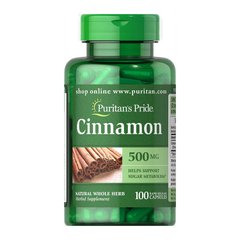 Екстракт кориці Puritan's Pride Cinnamon 500 mg (100 капс)