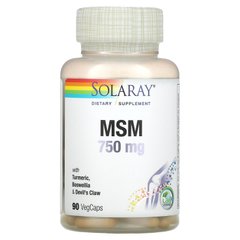 Метилсульфонилметан Solaray MSM 750 mg 90 капсул