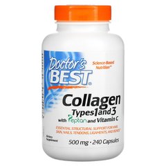 Коллаген Doctor's Best Collagen Types 1 and 3 with Peptan 500 mg 240 капсул