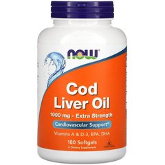 Масло печінки тріски Now Foods Cod Liver Oil 180 капсул