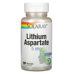 Литий Solaray Lithium Aspartate 5 mg 100 капсул