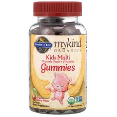 Мультивитамины для детей, вкус вишни, Kids Multi, MyKind Organics, Garden of Life, 120 веганских мармеладных мишек