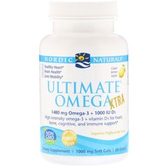 Риб'ячий Жир, Смак Лимона, Nordic Naturals, Ultimate Omega, Lemon, 1000 мг, 60 капсул