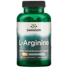 Л-Аргінін Swanson L-Arginine Maximum Strenght 850 mg 90 капсул