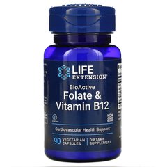 Фолат Life Extension Folate & Vitamin B12 90 вег. капсул
