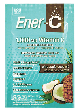 Витаминный Напиток для Повышения Иммунитета, Вкус Ананаса и Кокоса, Vitamin C, Ener-C, 30 пакетиков