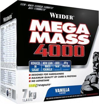 Гейнер для набору маси Weider Mega Mass 4000 7000 грам Ваніль