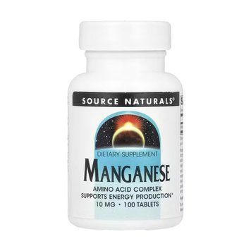 Марганець Source Naturals Manganese 10 mg 100 таблеток