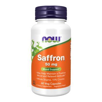 Шафран, Saffron, Now Foods, 50 мг, 60 вегетарианских капсул