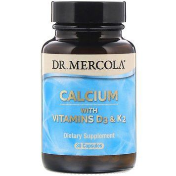 Кальций с витаминами D3 и K2 Dr. Mercola Calcium with Vitamins D3 and K2 30 капсул