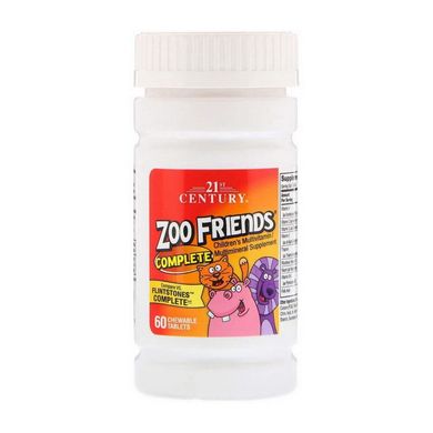 Вітаміни для дітей 21st Century ZOO Friends Children`s Multivitamin (60 Жув. Таб)