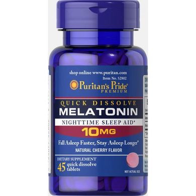 Мелатонин Quick Dissolve Melatonin 10 mg Cherry Flavor 45 Tab