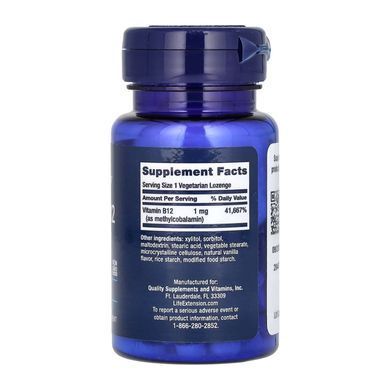 Вітамін Б12 Life Extension Vitamin B12 Methylcobalamin 1 mg 60 вег. капсул