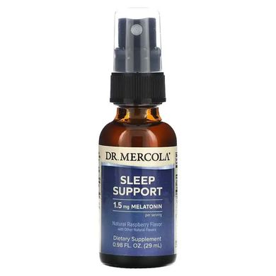 Підтримка сну з мелатоніном, малиновий ароматизатор, Dr Mercola, 0,85 рідких унцій 25 мл