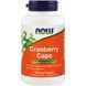 Клюква, NOW,Cranberry Caps, 100 гелевых капсул