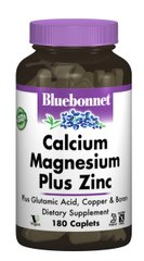 Кальцій Магній + Цинк, Bluebonnet Nutrition, 180 капсул