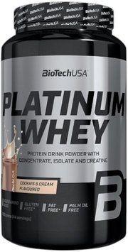 Сывороточный Протеин BioTechUSA Platinum Whey 1000 г Cookies & Cream