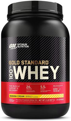 Сироватковий протеїн ізолят Optimum Nutrition 100% Whey Gold Standard 900 г banana сream