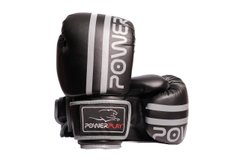 Боксерские перчатки PowerPlay 3010 черно-серые 14 унций