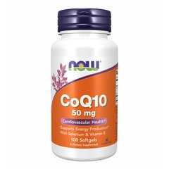 Коензим з вітаміном Е Now Foods CoQ10 50mg + Vit E 100 капсул
