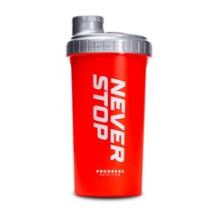 Шейкер спортивний Progress Nutrition Shaker Never Stop 700 мл red/silver