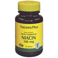 Ниацин, Niacin, 100 мг, Natures Plus, 90 таблеток