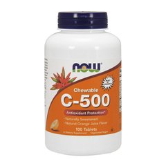 Вітамін C Now Foods C-500 chewable (100 таб)