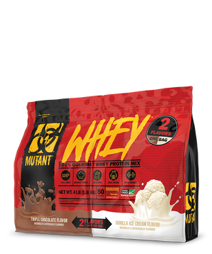 Сироватковий протеїн концентрат Mutant Whey 2 Flavours one bag 1800 г triple chocolate & vanilla ice cream