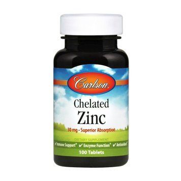 Цинк Carlson Labs Chelated Zinc 30 mg 100 таблеток