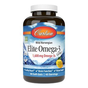 Омега-3, Вкус Лимона, Elite Omega-3 Gems, Carlson, 90 желатиновых капсул