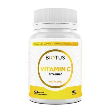 Вітамін С, Vitamin C, Biotus, 500 мг, 60 капсул